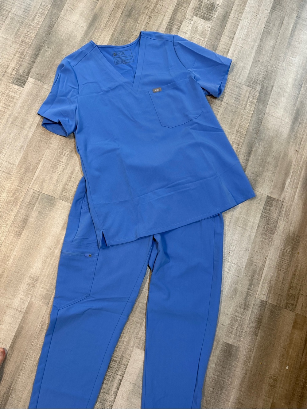 FIGS Royal Blue Scrub Set Women’s Top Medium Pants Small Jogger EUC